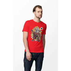  D&B Férfi Unisex Póló PC00017 Mandalorian Piros-Méret L