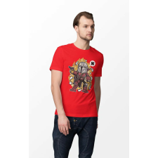 D&B Férfi Unisex Póló PC00017 Mandalorian Piros-Méret XL férfi póló