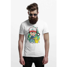  D&B Férfi Unisex Póló PC00023 Pokemon Fehér-Méret 4XL