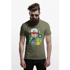 D&B Férfi Unisex Póló PC00023 Pokemon Katonai zöld-Méret 2XL férfi póló