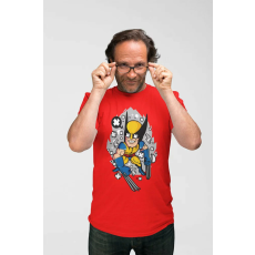  D&B Férfi Unisex Póló PC00024 Wolverine Piros-Méret XL