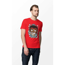 D&B Férfi Unisex Póló PC00026 Jimmy Hendrix Piros-Méret L férfi póló