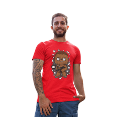  D&B Férfi/Unisex Póló PC00030 Chewbacca Piros-Méret M