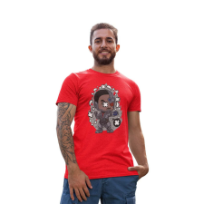 D&B Férfi/Unisex Póló PC00032 Cyborg Piros-Méret M férfi póló