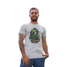 D&B Férfi/Unisex Póló PC00036 Doom Guy Szürke-Méret S férfi póló