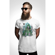 D&B Férfi/Unisex Póló PC00037 Dr Doom Fehér-Méret S férfi póló