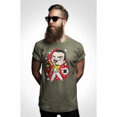  D&B Férfi/Unisex Póló PC00043 Fredy Mercury Katonai zöld-Méret L
