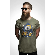  D&B Férfi/Unisex Póló PC00046 Ghost Rider Katonai zöld-Méret L