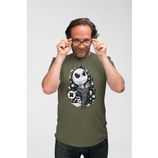  D&B Férfi/Unisex Póló PC00054 Jack Skellington Katonai zöld-Méret XL