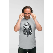 D&B Férfi/Unisex Póló PC00054 Jack Skellington Szürke-Méret L férfi póló