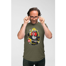  D&B Férfi/Unisex Póló PC00060 Kamen Rider Katonai zöld-Méret S