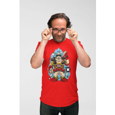  D&B Férfi/Unisex Póló PC00062 Krang Piros-Méret XL