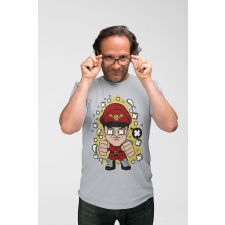 D&B Férfi/Unisex Póló PC00069 M-Bison Szürke-Méret S férfi póló