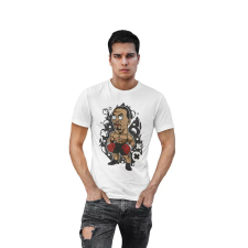 D&B Férfi/Unisex Póló PC00072 Mike Tyson Fehér-Méret S férfi póló