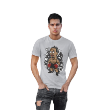D&B Férfi/Unisex Póló PC00072 Mike Tyson Szürke-Méret 2XL férfi póló