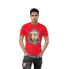 D&amp;B Férfi/Unisex Póló PC00077 Obelix Piros-Méret 2XL férfi póló