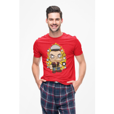  D&B Férfi/Unisex Póló PC00082 Popeye Piros-Méret L