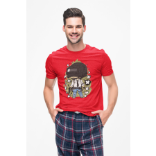 D&B Férfi/Unisex Póló PC00087 PubG Piros-Méret 5XL férfi póló
