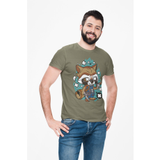  D&B Férfi/Unisex Póló PC00094 Rocket Katonai zöld-Méret 2XL