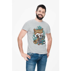  D&B Férfi/Unisex Póló PC00094 Rocket Szürke-Méret M