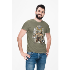 D&B Férfi/Unisex Póló PC00099 Shao Khan Katonai zöld-Méret 3XL