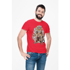  D&B Férfi/Unisex Póló PC00099 Shao Khan Piros-Méret M