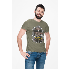  D&B Férfi/Unisex Póló PC00101 Snopp Dog Katonai zöld-Méret S