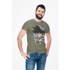 D&B Férfi/Unisex Póló PC00102 ShonGoku Katonai zöld-Méret XL férfi póló