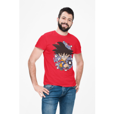  D&amp;B Férfi/Unisex Póló PC00102 ShonGoku Piros-Méret 2XL férfi póló