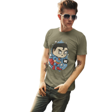  D&amp;B Férfi/Unisex Póló PC00107 Superman Katonai zöld-Méret XL férfi póló