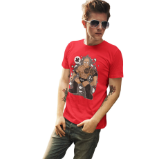  D&B Férfi/Unisex Póló PC00111 The Rock Piros-Méret L