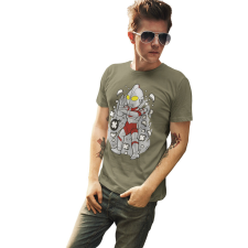  D&amp;B Férfi/Unisex Póló PC00114 Ultraman Katonai zöld-Méret 3XL férfi póló