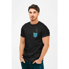  D&B Férfi/Unisex Póló PO00007 Child on Moon Pocket Fekete-Méret 2XL