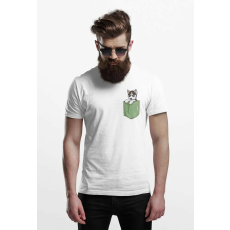 D&B Férfi/Unisex Póló PO00016 Husky Pocket Fehér-Méret XL