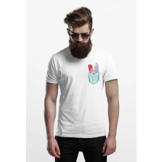 D&B Férfi/Unisex Póló PO00017 Ice Cream Pocket Fehér-Méret S