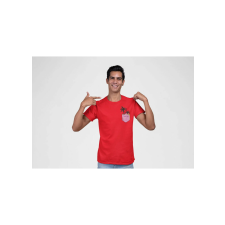 D&B Férfi/Unisex Póló PO00023 Palm Pocket Piros-Méret 4XL férfi póló