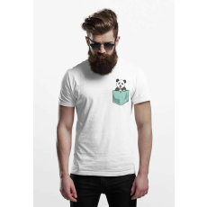  D&B Férfi/Unisex Póló PO00024 Panda Pocket Fehér-Méret 5XL