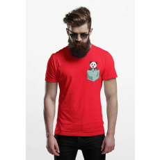  D&B Férfi/Unisex Póló PO00024 Panda Pocket Piros-Méret 4XL