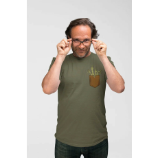  D&B Férfi/Unisex Póló PO00034 Zombie Hands Pocket Katonai zöld-Méret S