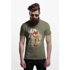 D&B Férfi/Unisex Póló ST00001 Fox Katonai zöld -Méret M férfi póló