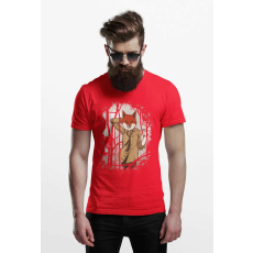  D&B Férfi/Unisex Póló ST00001 Fox Piros-Méret 5XL