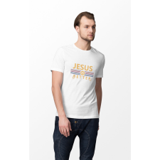 D&B Férfi/Unisex Póló ST00022 Jesus Fehér-Méret 2XL férfi póló