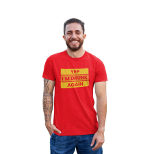 D&B Férfi/Unisex Póló ST00024 Drunk Piros-Méret 4XL férfi póló