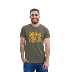  D&B Férfi/Unisex Póló ST00030 Drunk Katonai zöld -Méret M