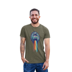  D&B Férfi/Unisex Póló ST00035 Monkey Katonai zöld -Méret L