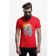 D&B Férfi/Unisex Póló ST00038 Panda Piros-Méret M férfi póló