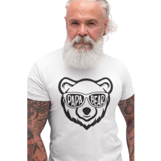  D&B Férfi/Unisex Póló ST00042 Papa Bear Fehér-Méret XL
