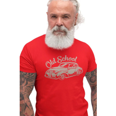  D&B Férfi/Unisex Póló ST00043 Old School Piros-Méret M