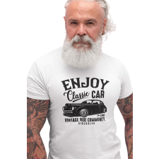 D&B Férfi/Unisex Póló ST00044 Classic Car Fehér-Méret M férfi póló