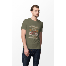  D&B Férfi/Unisex Póló ST00050 Bicycle Katonai zöld -Méret M